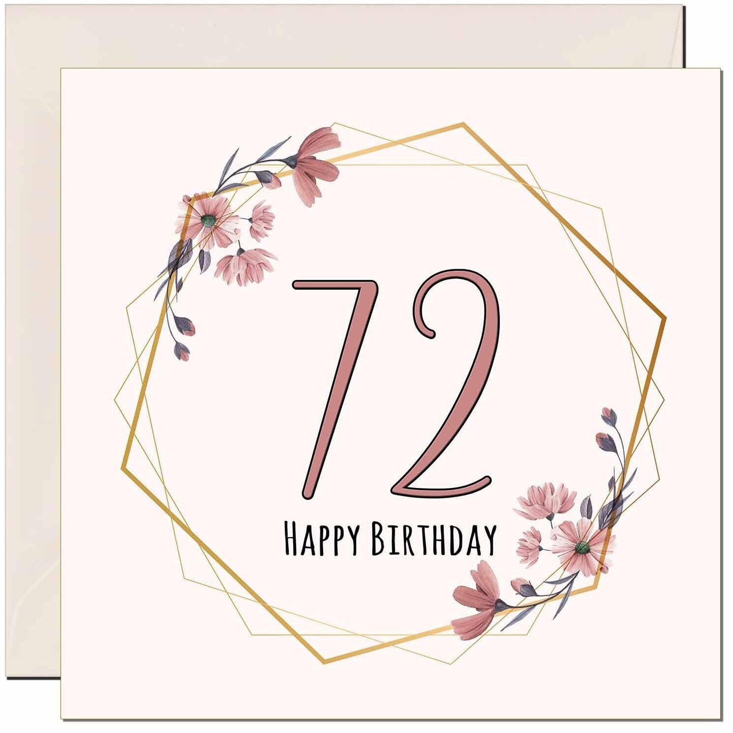 Floral Birthday Card for Women Elegant Beautiful