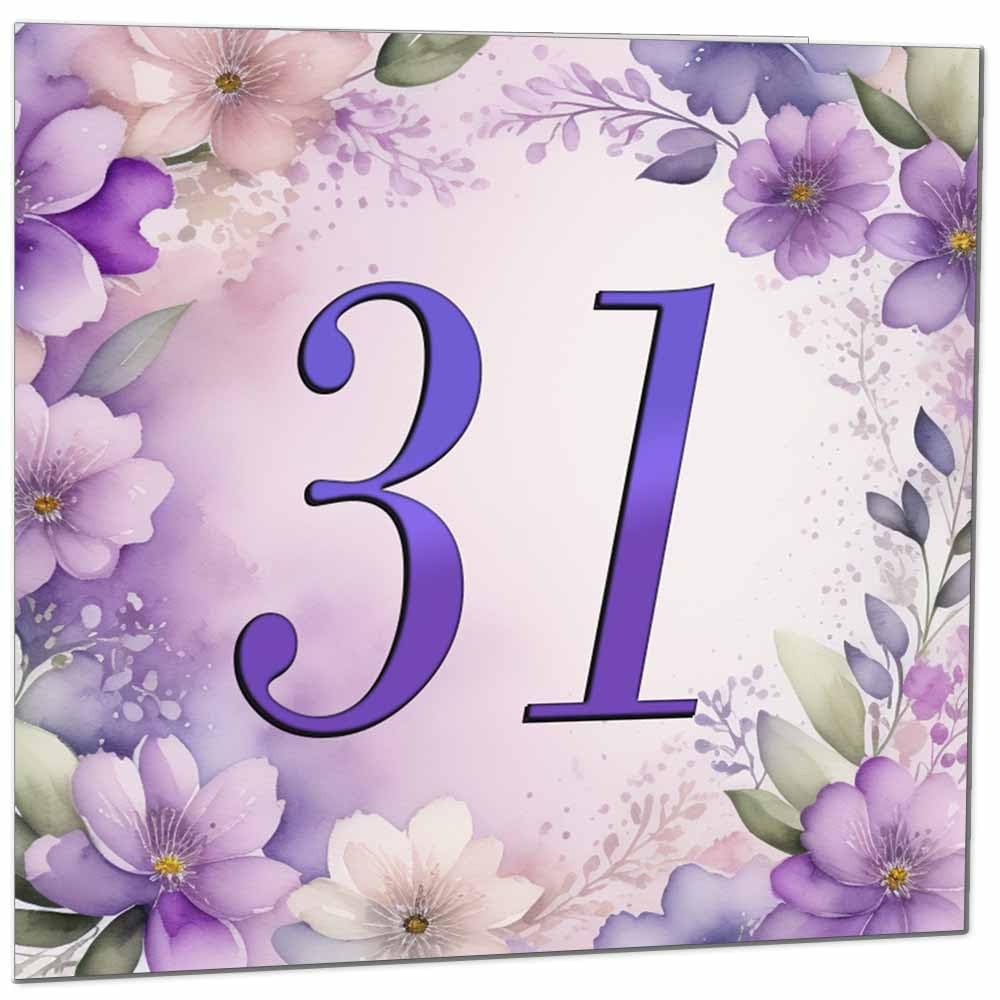 Birthday Card for Women - Purple Floral 80th Birthday Cards for year old woman Ladies Grandma Nan Aunt Mum Sister Mom Friend