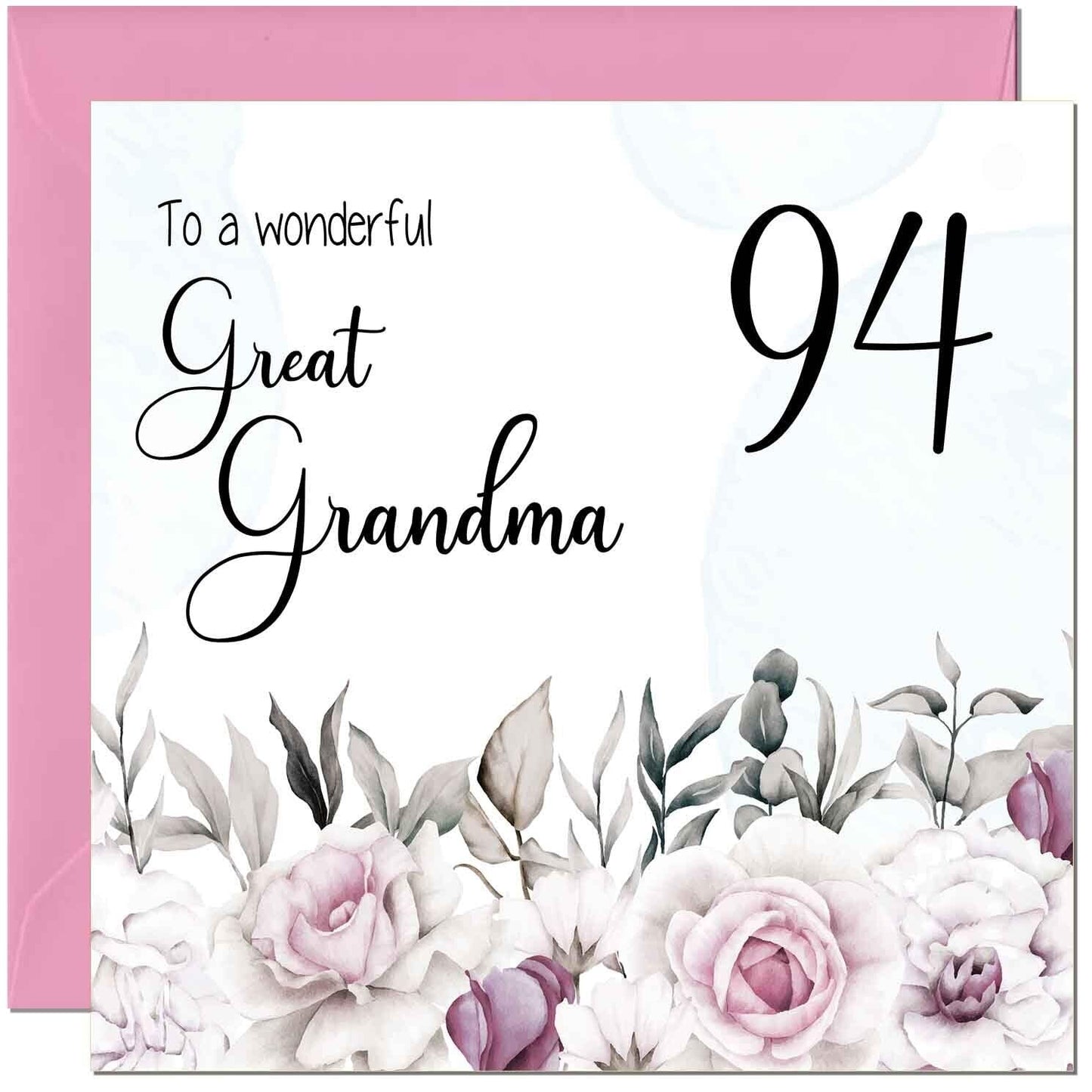 Great Grandma Birthday Card - Floral Elegant
