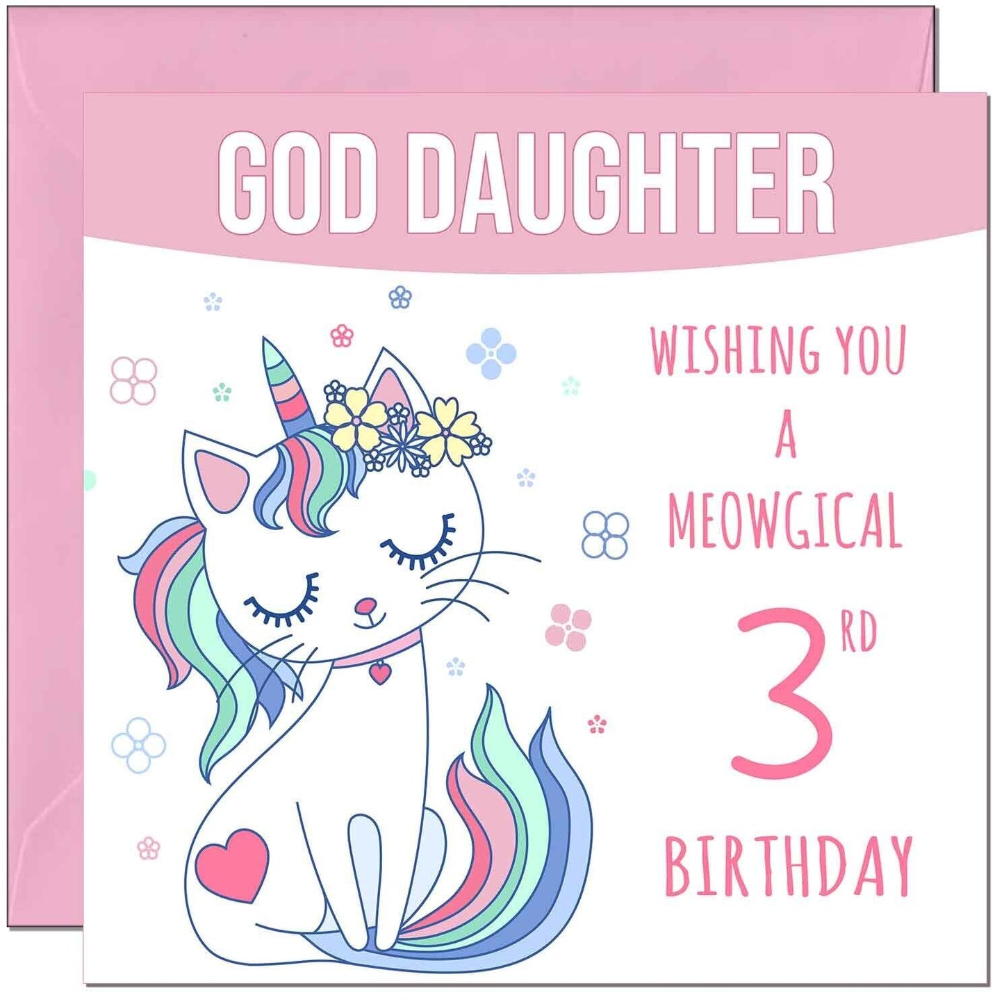 God Daughter Birthday Card - Meowgical Funny Cat