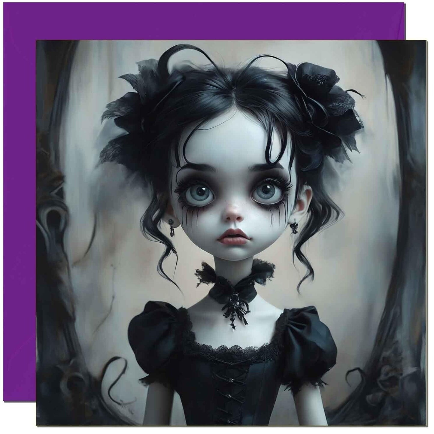 Gothic Girls Birthday Card - Goth Emo Tim Burton Birthday Card Creepy bday Card