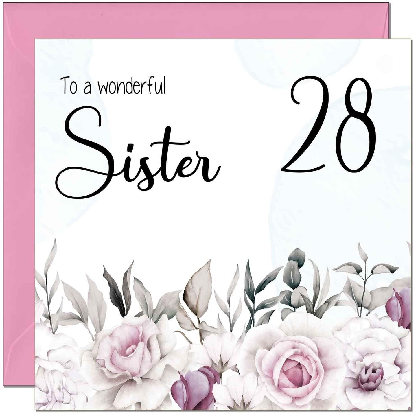 Sister's Birthday Card for Sister Floral Elegant