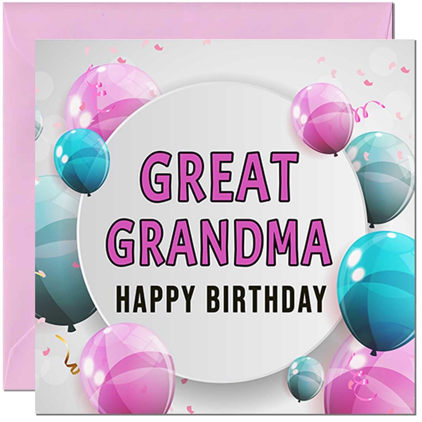 Birthday Card for women - Pink Turquoise Balloon Number