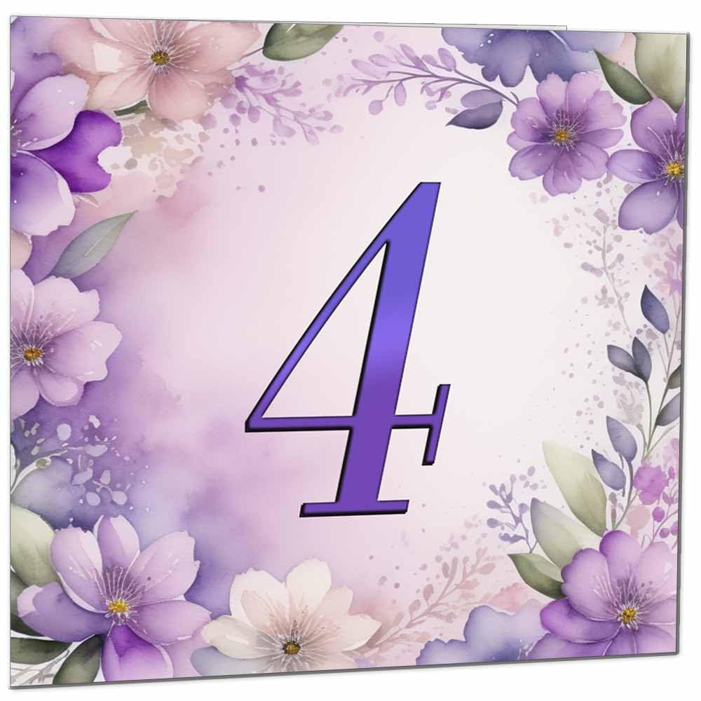 Birthday Card for Women - Purple Floral 80th Birthday Cards for year old woman Ladies Grandma Nan Aunt Mum Sister Mom Friend