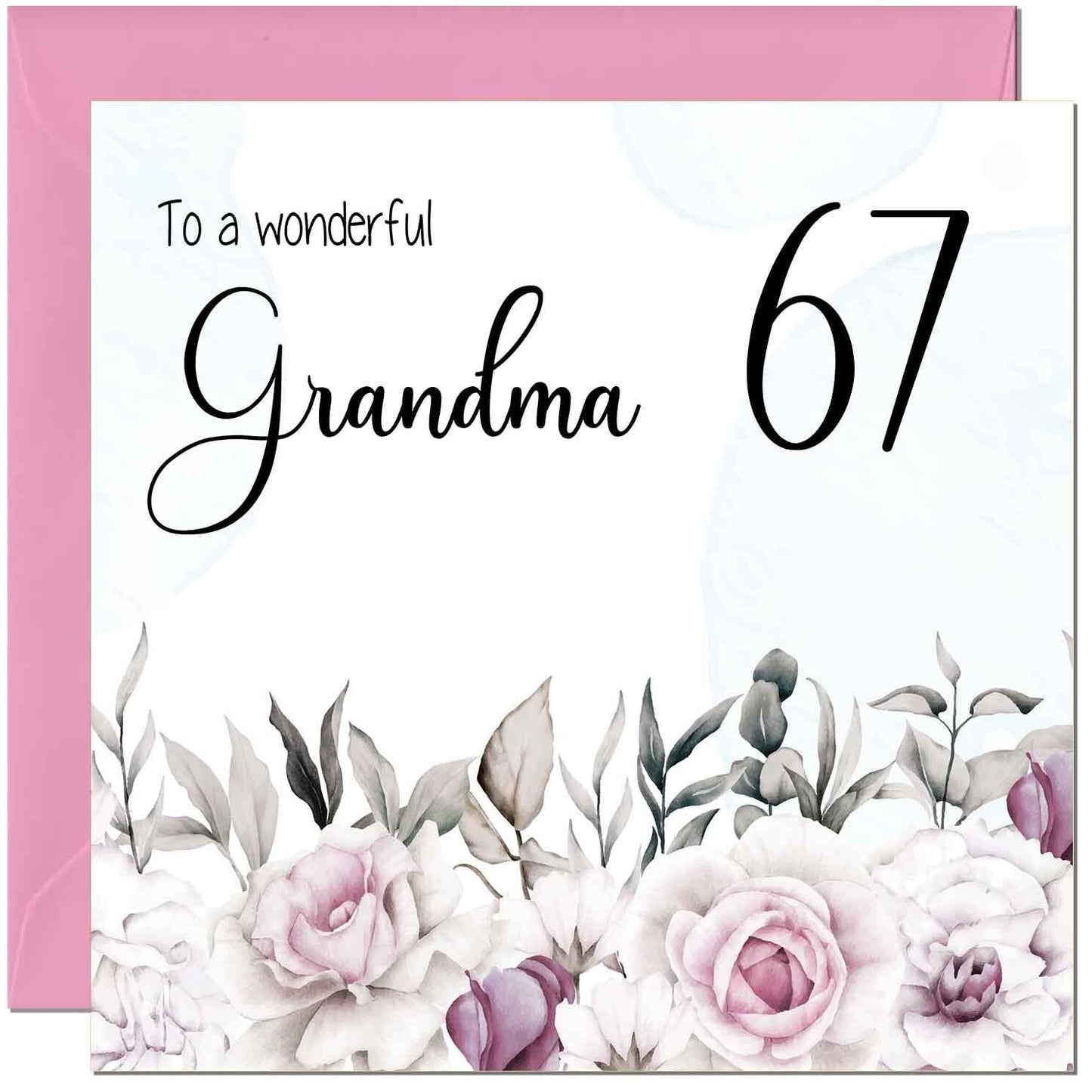 Grandma Birthday Card Floral Elegant Grandmothers