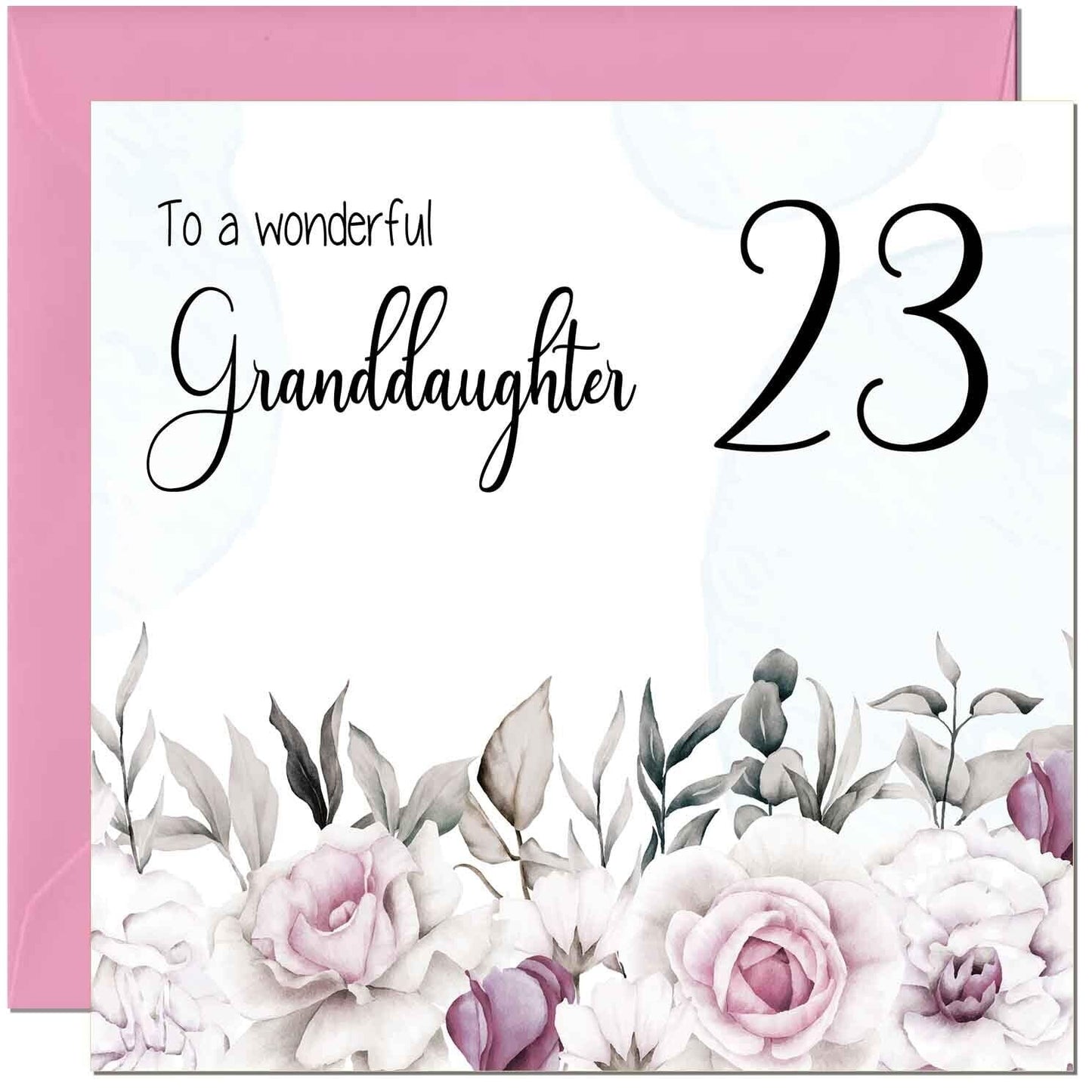 Granddaughter Birthday Card for Granddaughter Floral Elegant