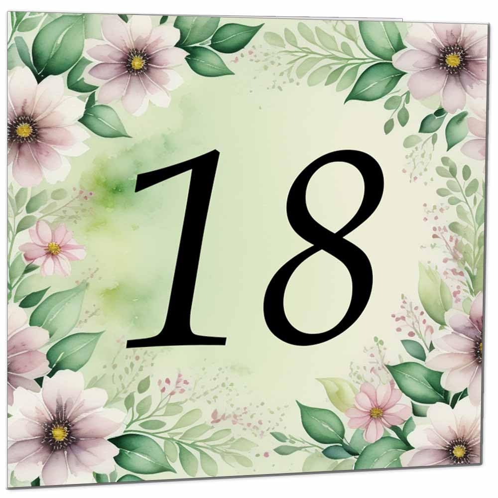 80th Birthday Card for Women Men - Green Floral Birthday Cards for 80 year old Lady Eighty Eightieth Ladies Grandma Nan Aunt Mum Sister Mom Friend
