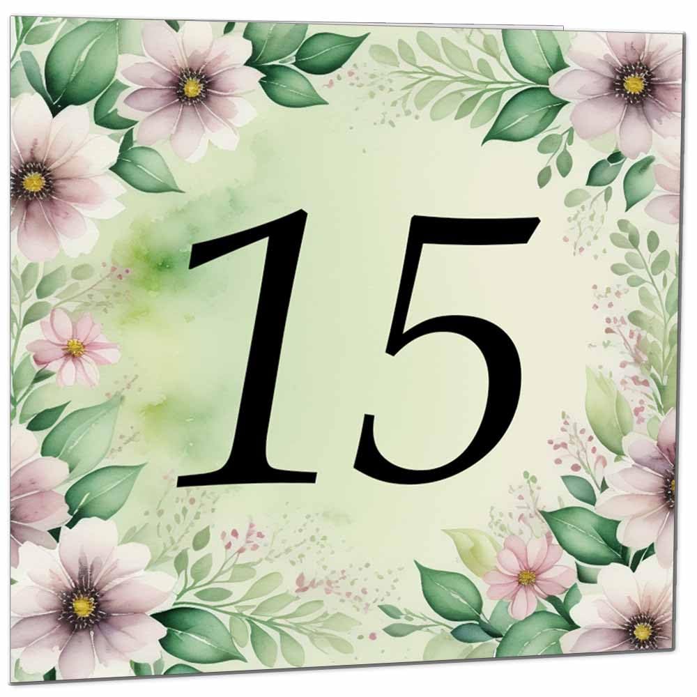 80th Birthday Card for Women Men - Green Floral Birthday Cards for 80 year old Lady Eighty Eightieth Ladies Grandma Nan Aunt Mum Sister Mom Friend