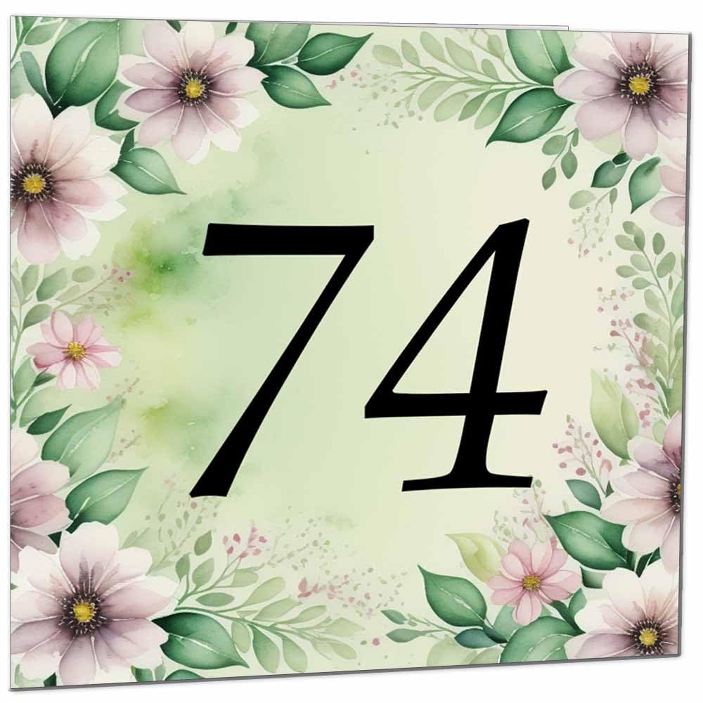 80th Birthday Card for Women Men - Green Floral Birthday Cards for 80 year old Lady Eighty Eightieth Ladies Grandma Nan Aunt Mum Sister Mom Friend