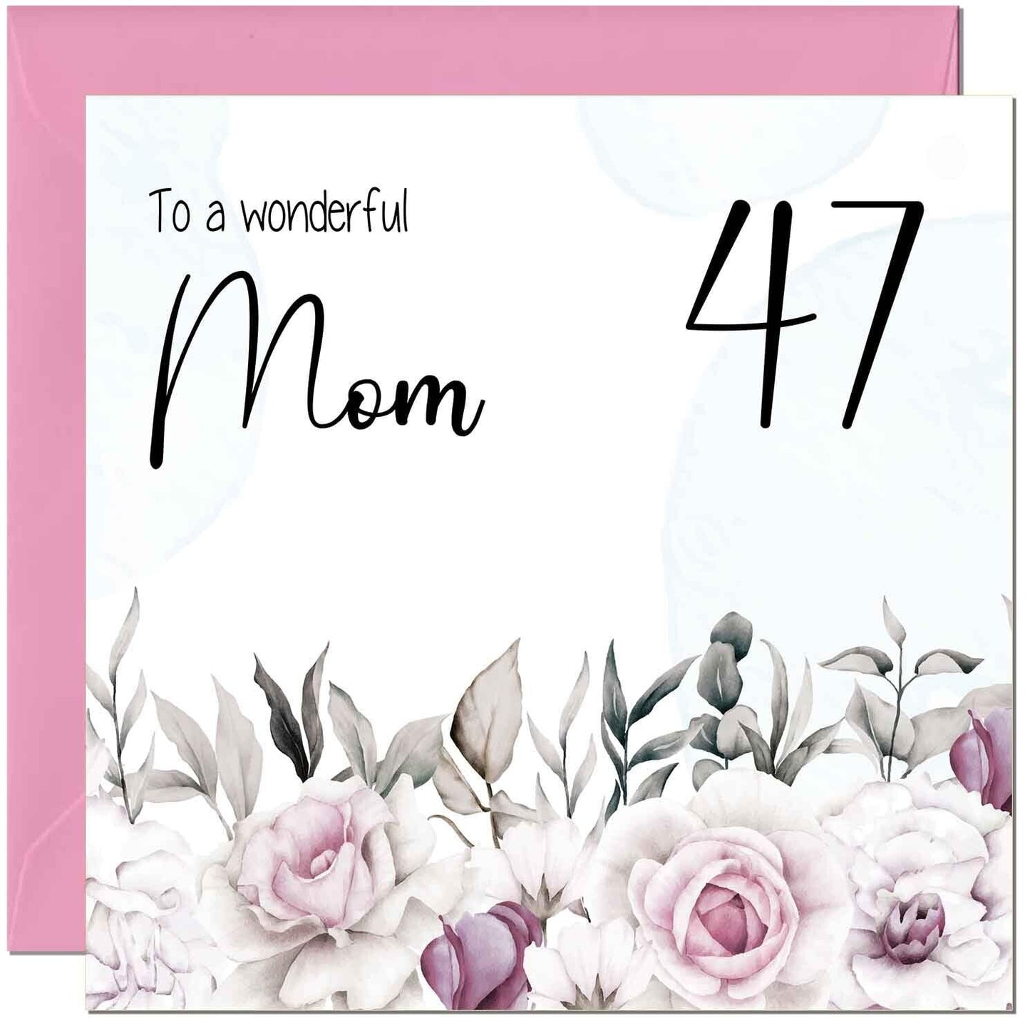 Mom Birthday Card Floral Elegant Best Mom's