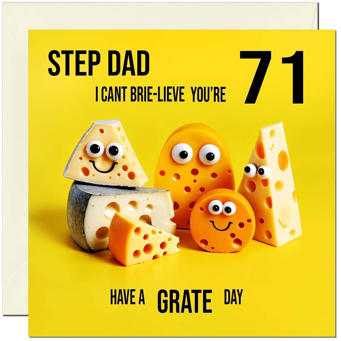 Step Dad funny Birthday Card - Cheese Pun Funny Step-Dads