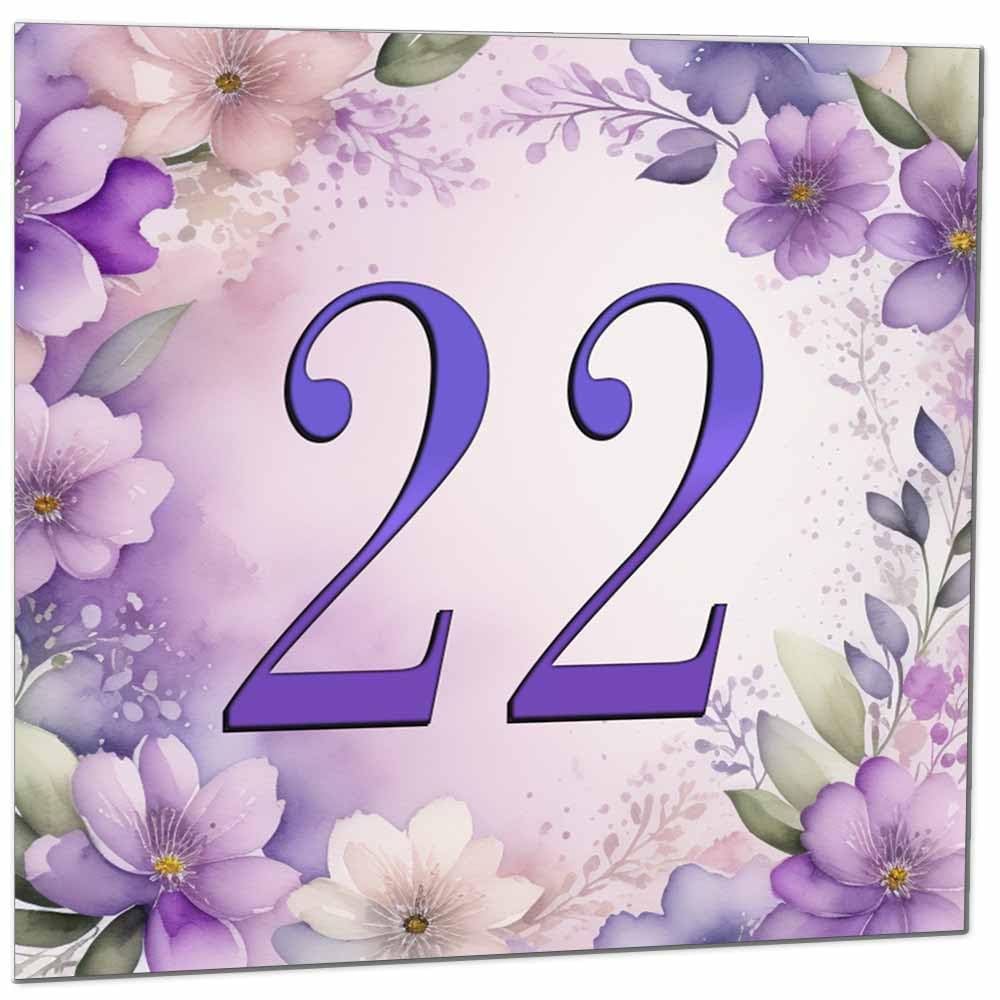 Birthday Card for Women - Purple Floral 80th Birthday Cards for year old woman Ladies Grandma Nan Aunt Mum Sister Mom Friend