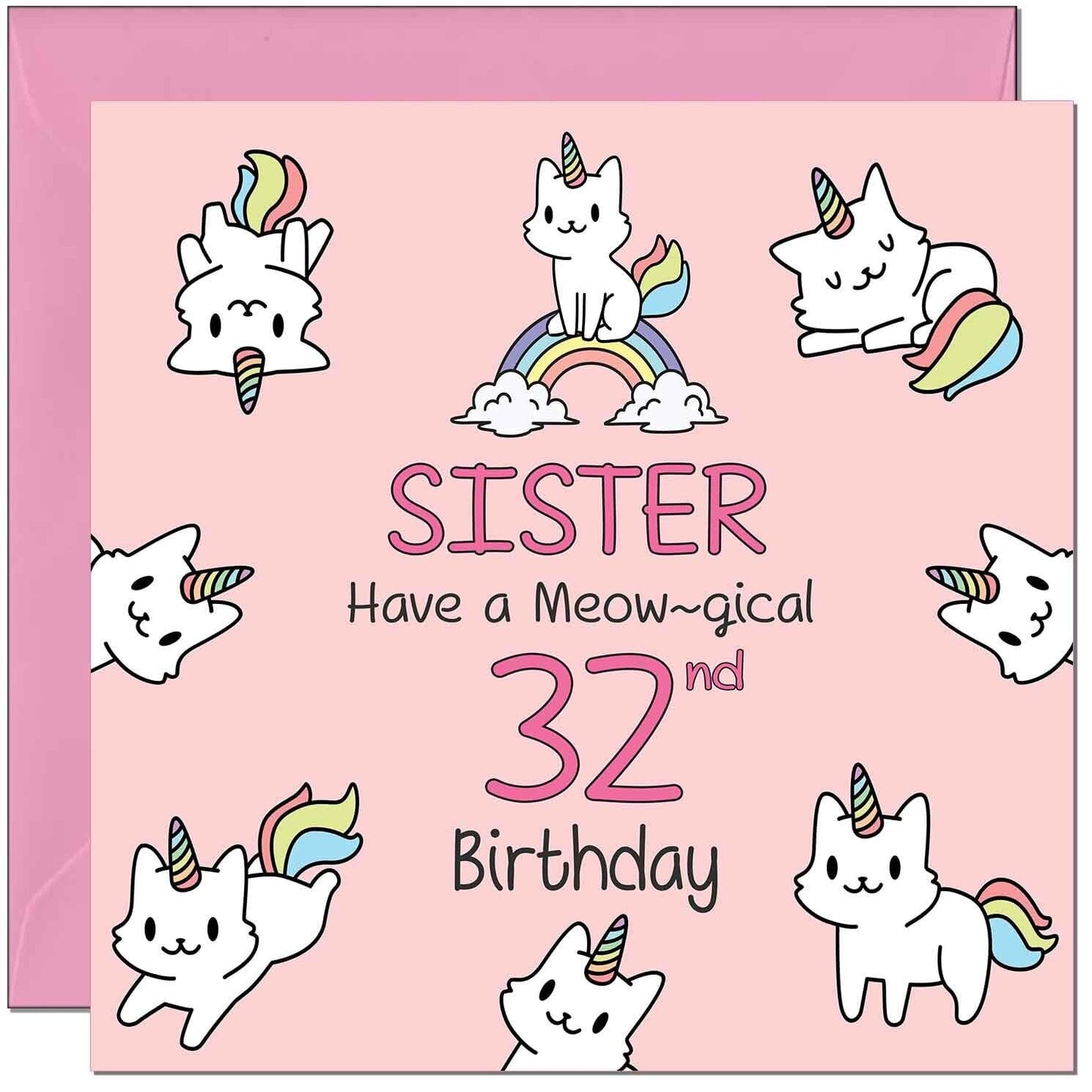 Sister Birthday Card - Funny Cat Cute Sister's