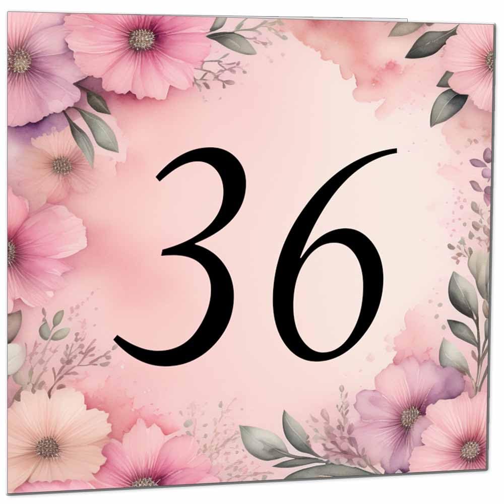 Birthday Card for Women Men - Pink Floral Birthday Cards for 39 year old woman thirty Nine, thirty ninth Ladies Mum Aunt Sister Niece Daughter