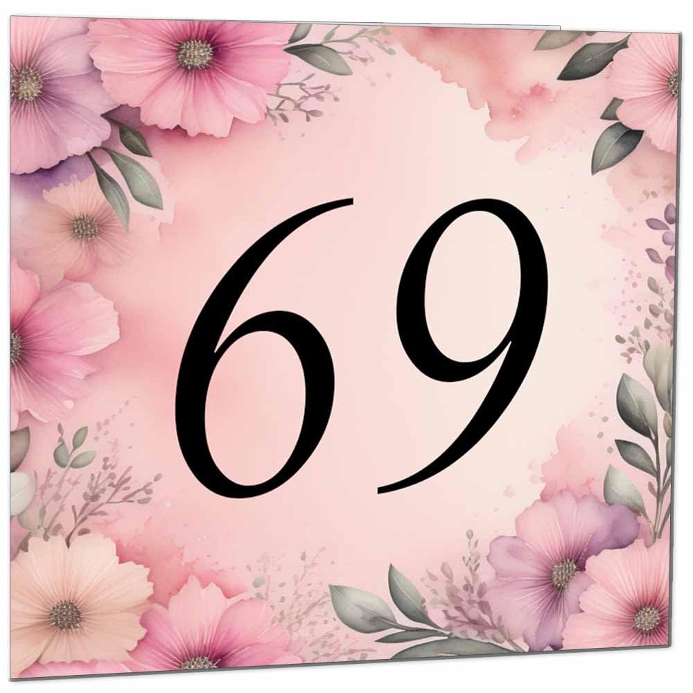 Birthday Card for Women Men - Pink Floral Birthday Cards for 39 year old woman thirty Nine, thirty ninth Ladies Mum Aunt Sister Niece Daughter