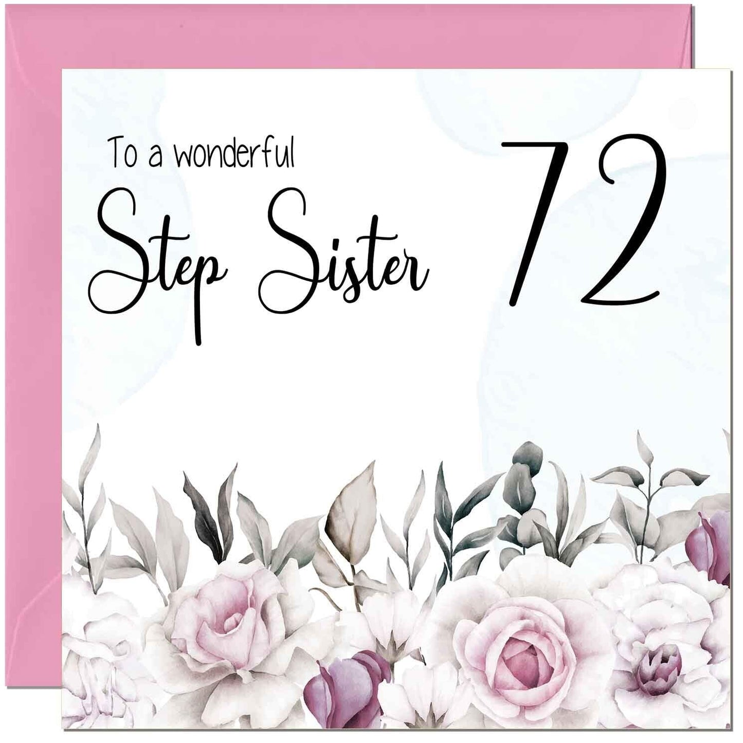 Step Sister Birthday Card Floral Elegant Step Sisters