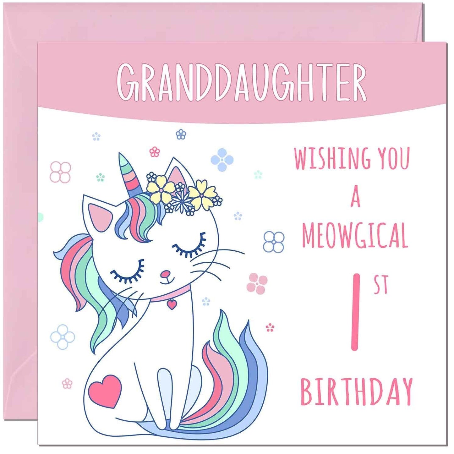 Granddaughter Birthday Card - Meowgical Funny Cat