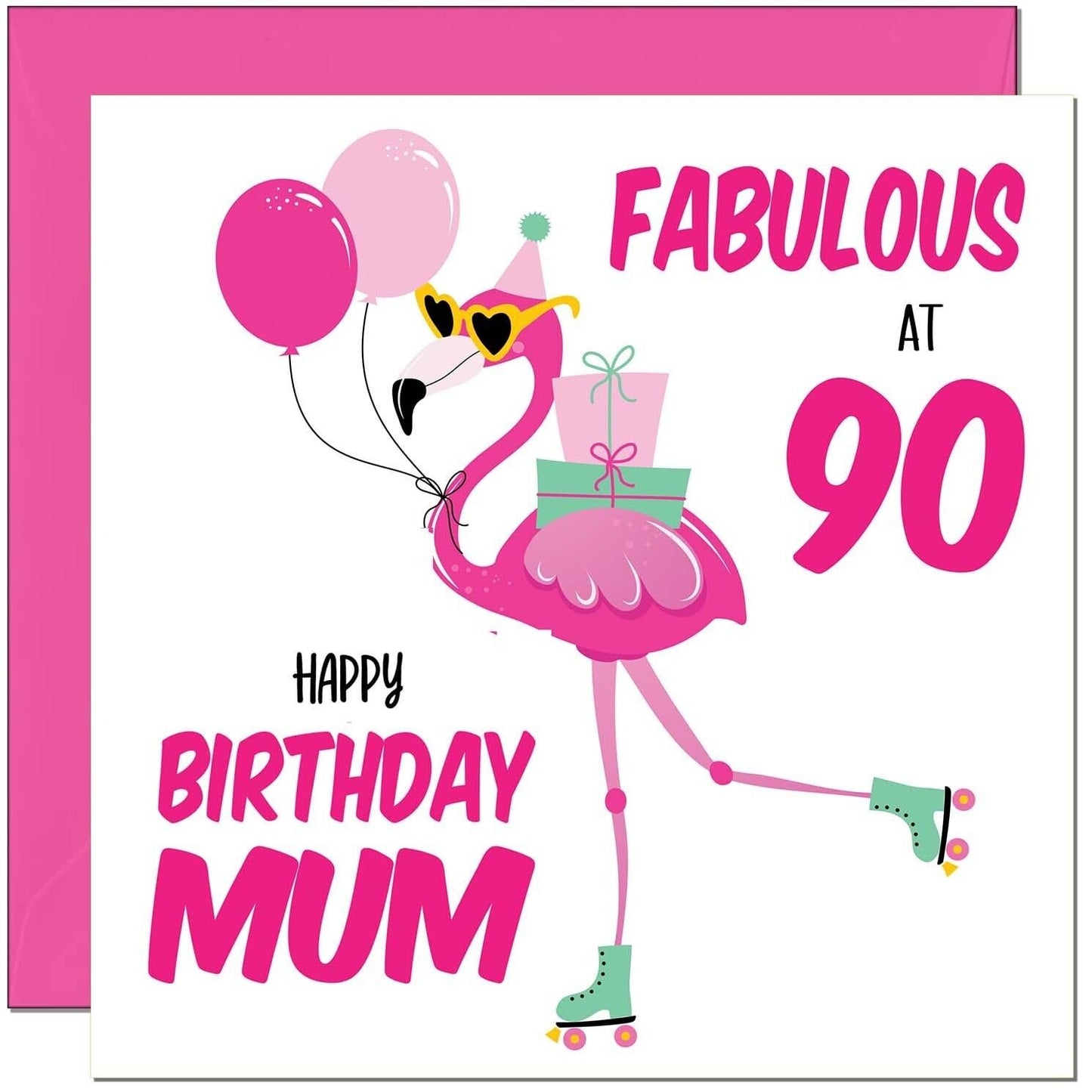 Mum Birthday Card - Fabulous Flamingo - Mom Womens Pink Cute Mum Mothers