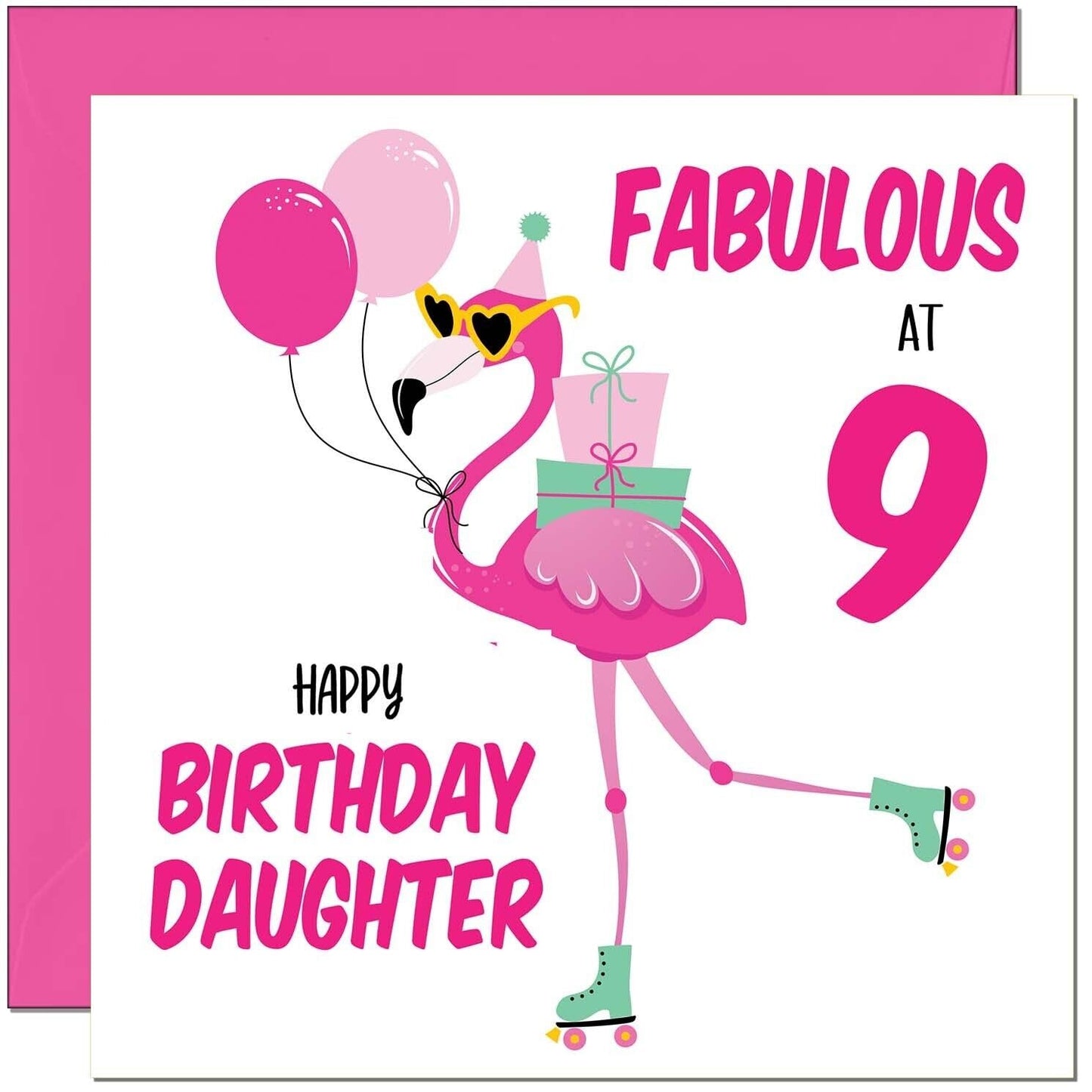 Daughter Birthday Card - Fabulous Flamingo - Ladies Womens Pink Cute Daughters