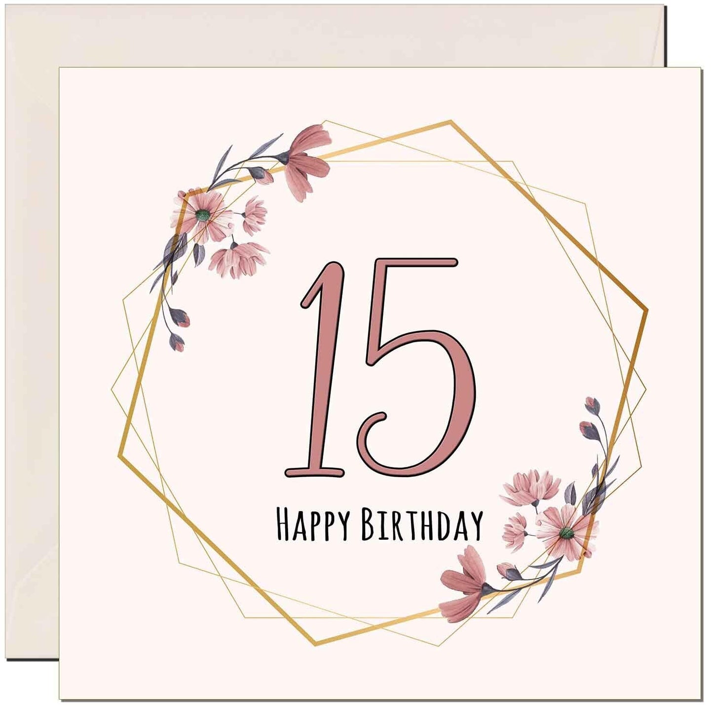 Floral Birthday Card for Women Elegant Beautiful