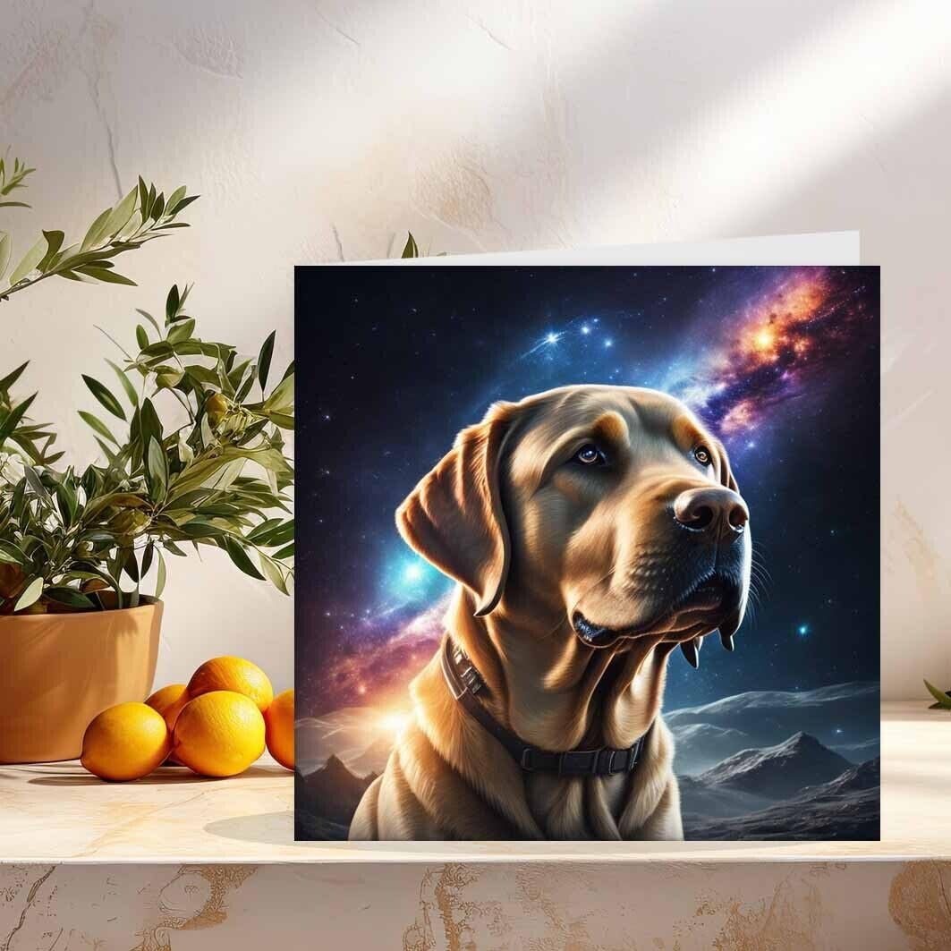 Labrador Greeting Card Space Dog Lab Labrador Birthday Card 145 x 145mm