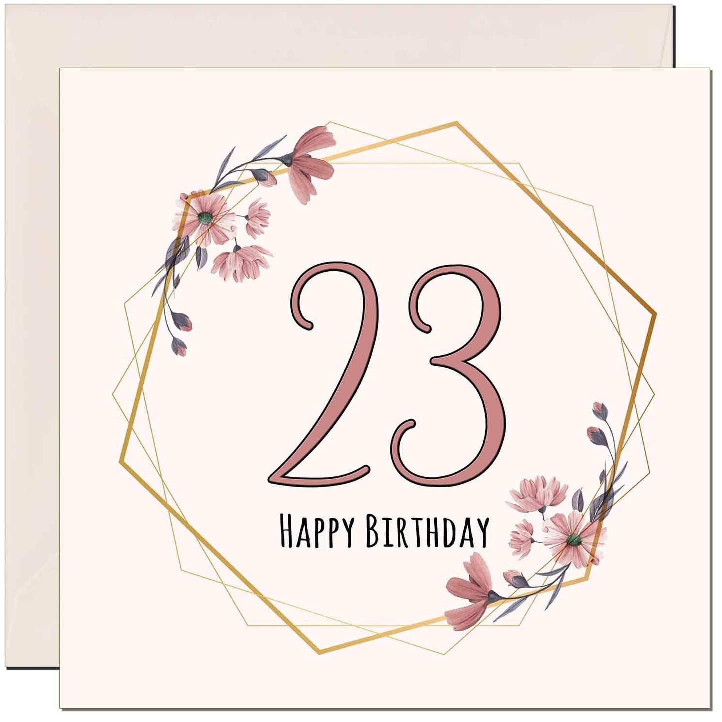 Floral Birthday Card for Women Elegant Beautiful