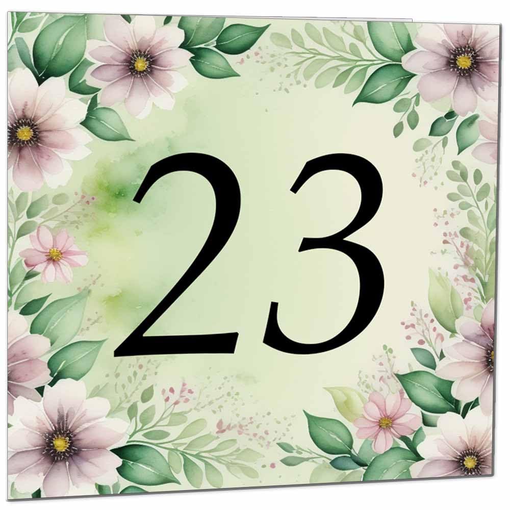 80th Birthday Card for Women Men - Green Floral Birthday Cards for 80 year old Lady Eighty Eightieth Ladies Grandma Nan Aunt Mum Sister Mom Friend