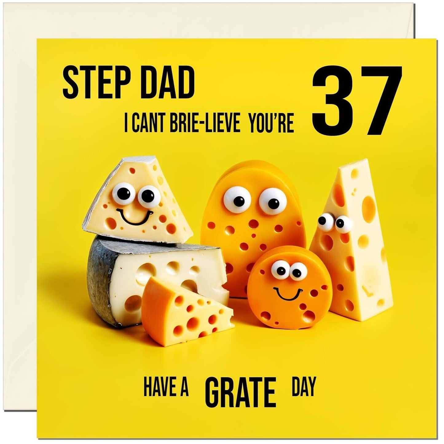 Step Dad funny Birthday Card - Cheese Pun Funny Step-Dads
