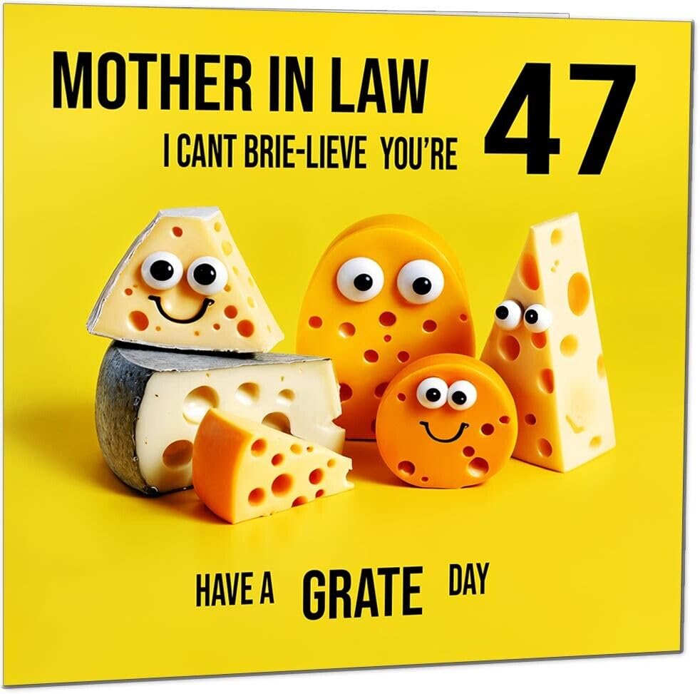Mother in Law funny Birthday Card - Cheese Pun Funny Mother in Laws