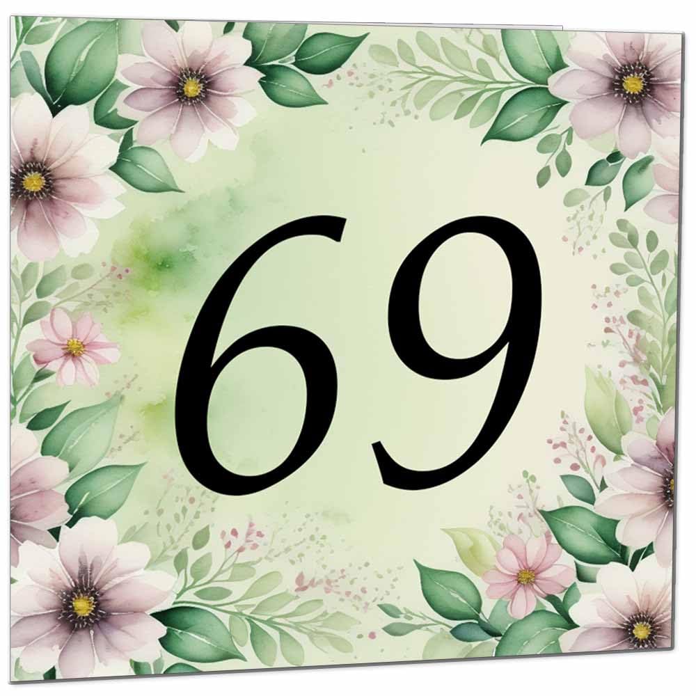 80th Birthday Card for Women Men - Green Floral Birthday Cards for 80 year old Lady Eighty Eightieth Ladies Grandma Nan Aunt Mum Sister Mom Friend