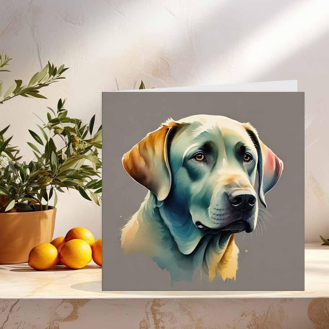 Watercolour Labrador Birthday Card Labrador Dog Greeting Cards 145 x 145mm