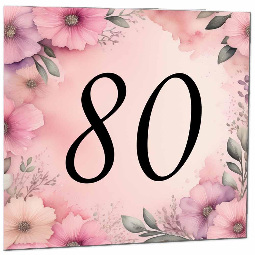 Birthday Card for Women Men - Pink Floral Birthday Cards for 39 year old woman thirty Nine, thirty ninth Ladies Mum Aunt Sister Niece Daughter