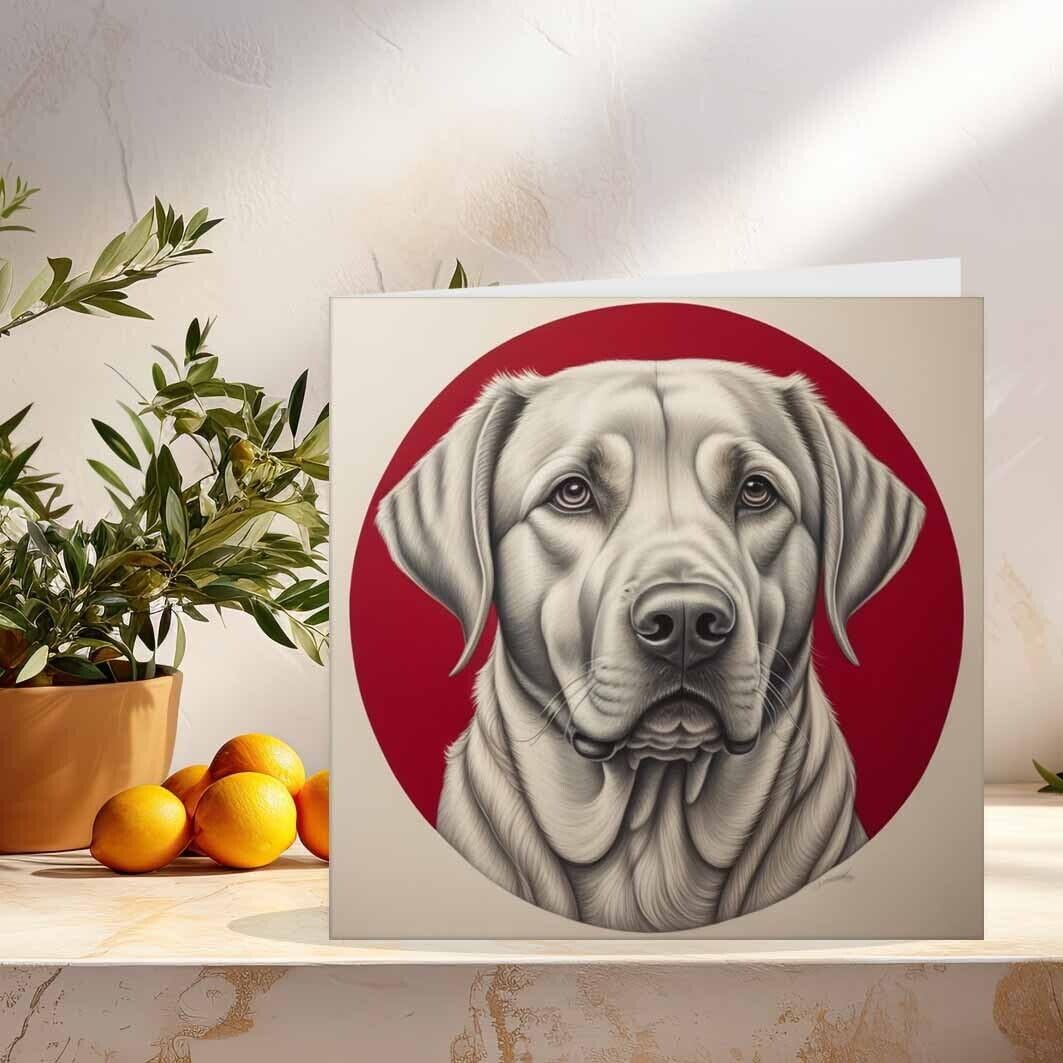 Labrador Greeting Birthday Card Labrador illustration drawing art 145 x 145mm