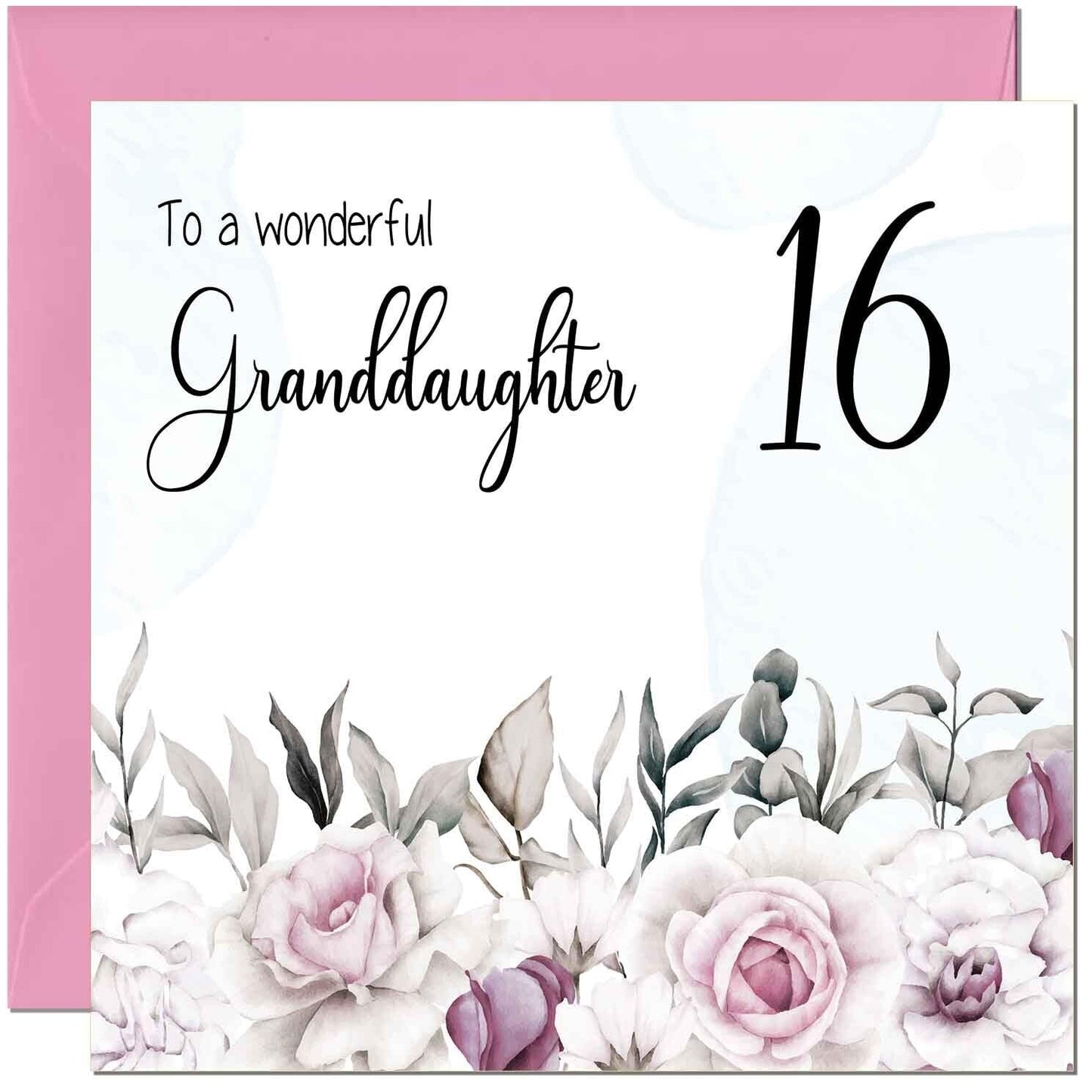 Granddaughter Birthday Card for Granddaughter Floral Elegant