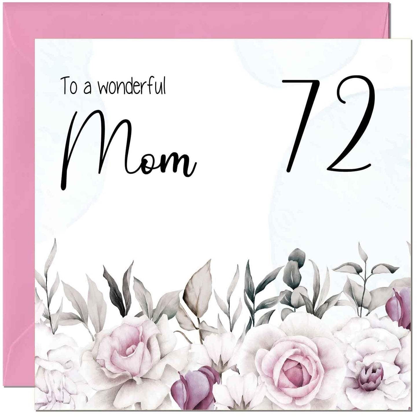 Mom Birthday Card Floral Elegant Best Mom's