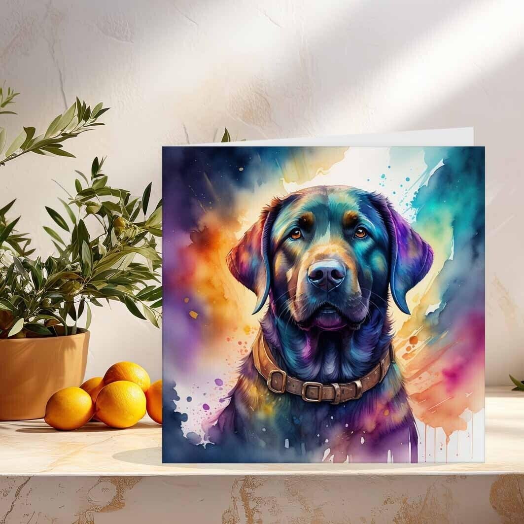 Watercolour Labrador Greeting Card Labrador Dog Birthday Card 145 x 145mm