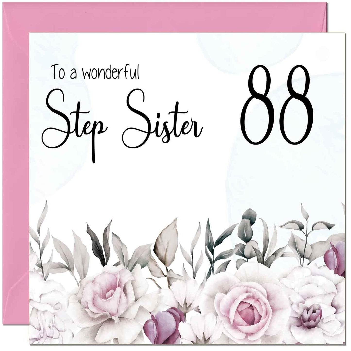 Step Sister Birthday Card Floral Elegant Step Sisters