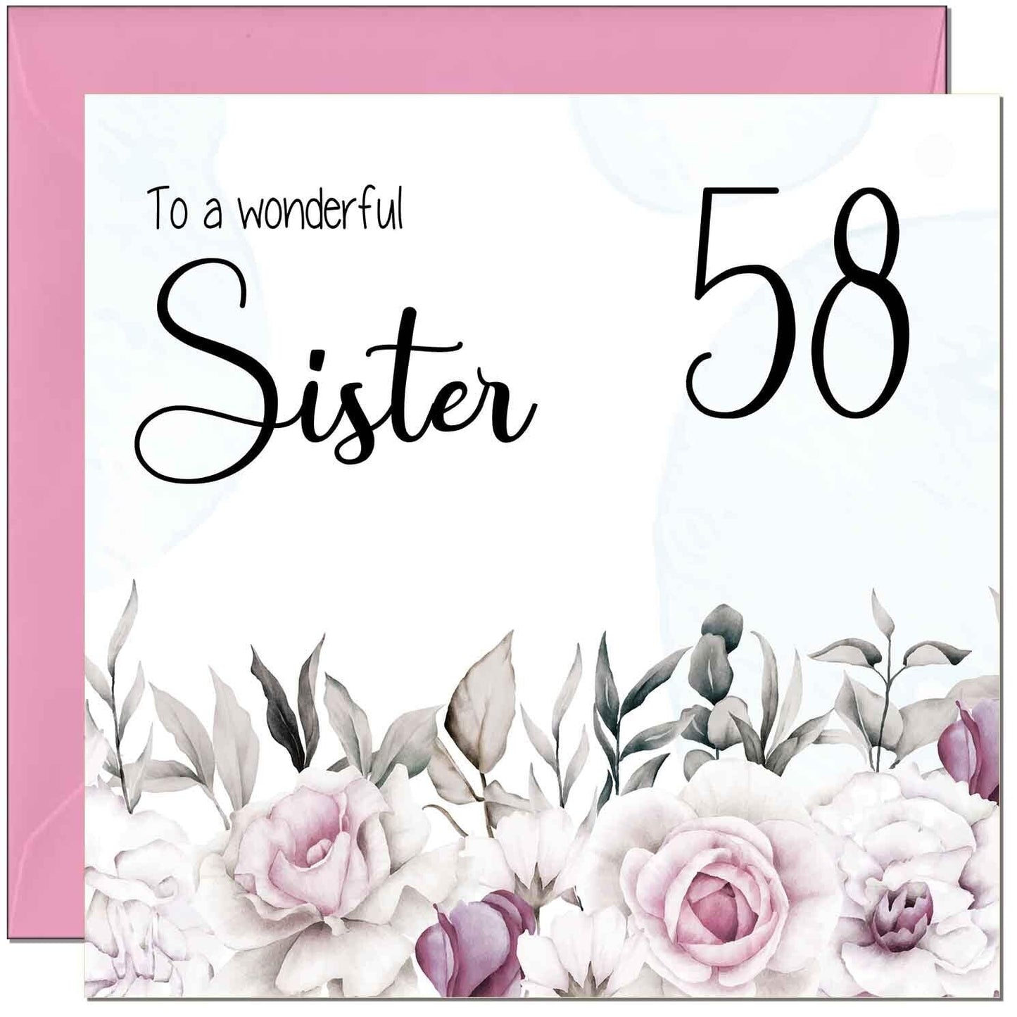 Sister's Birthday Card for Sister Floral Elegant