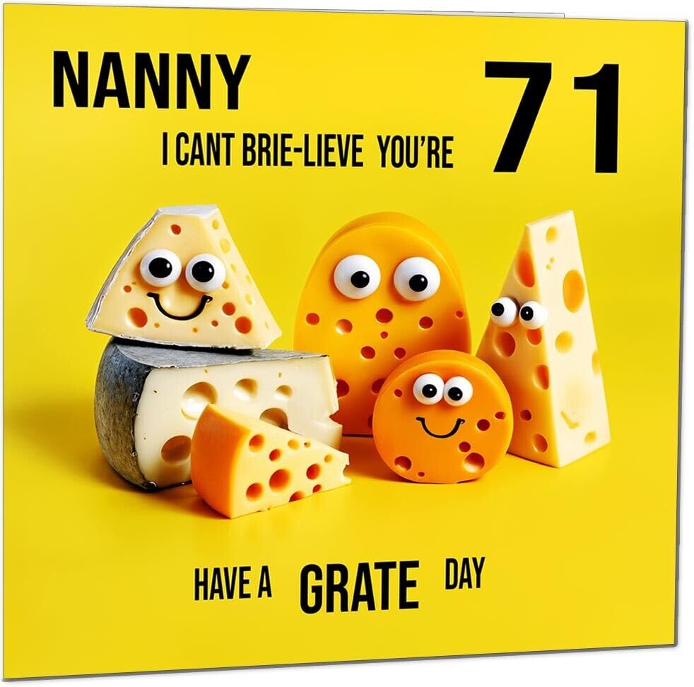 Nanny funny Birthday Card for Nan - Cheese Pun Funny Nanny's