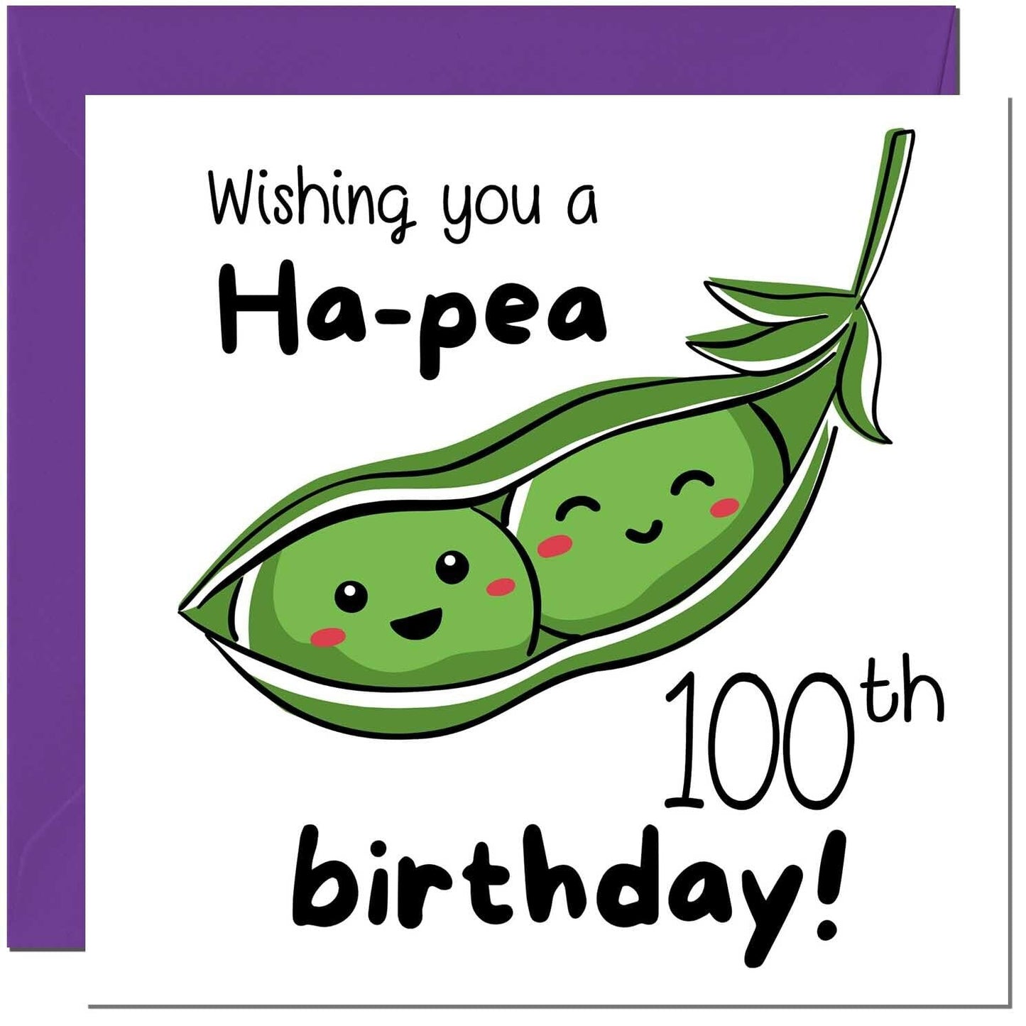 Birthday Card for Men Women Cute Pea Funny