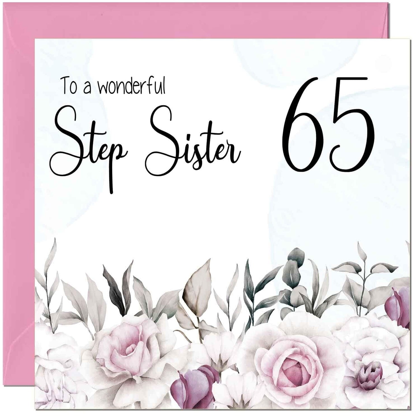 Step Sister Birthday Card Floral Elegant Step Sisters