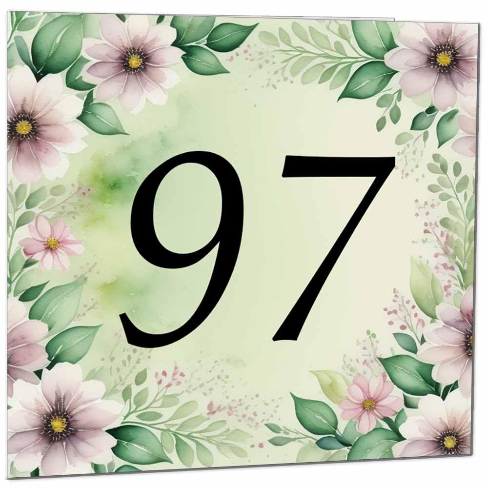 80th Birthday Card for Women Men - Green Floral Birthday Cards for 80 year old Lady Eighty Eightieth Ladies Grandma Nan Aunt Mum Sister Mom Friend