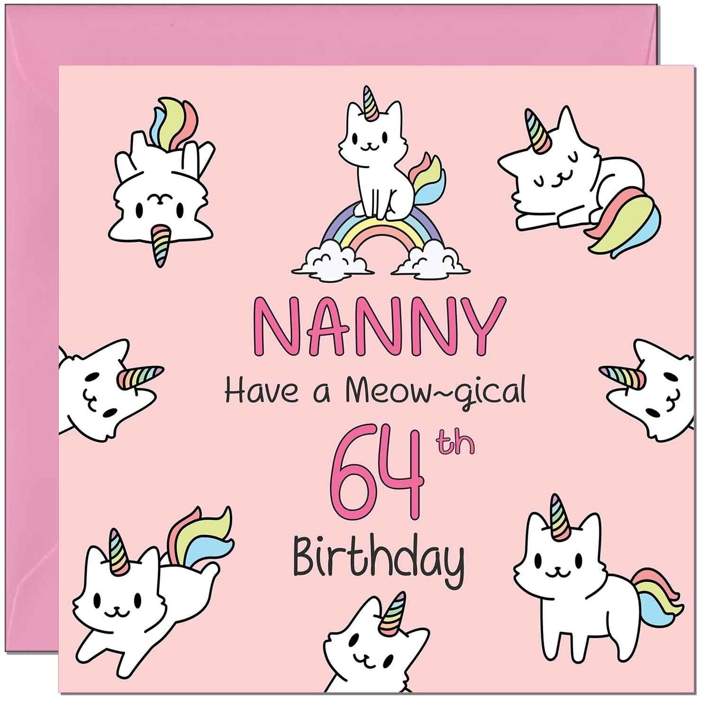 Nanny Birthday Card - Funny Cat Cute Grandma