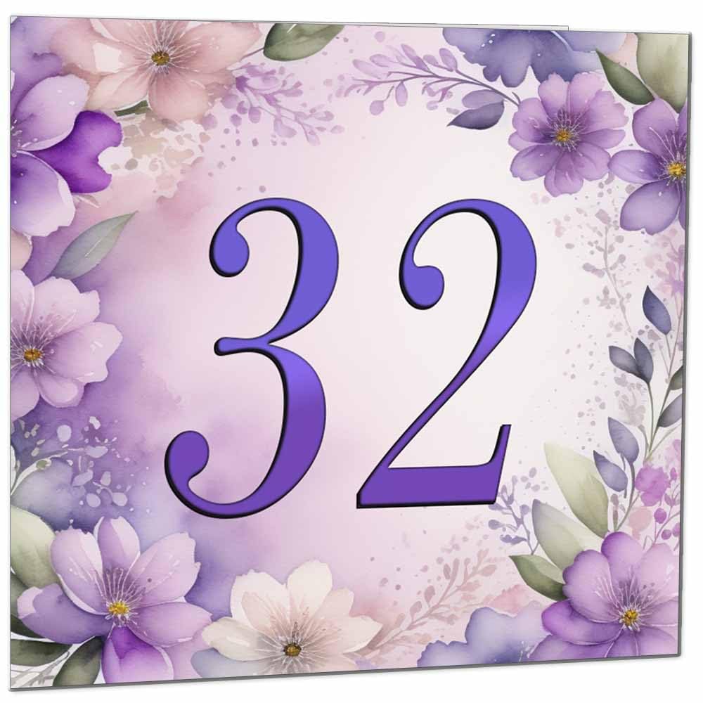 Birthday Card for Women - Purple Floral 80th Birthday Cards for year old woman Ladies Grandma Nan Aunt Mum Sister Mom Friend