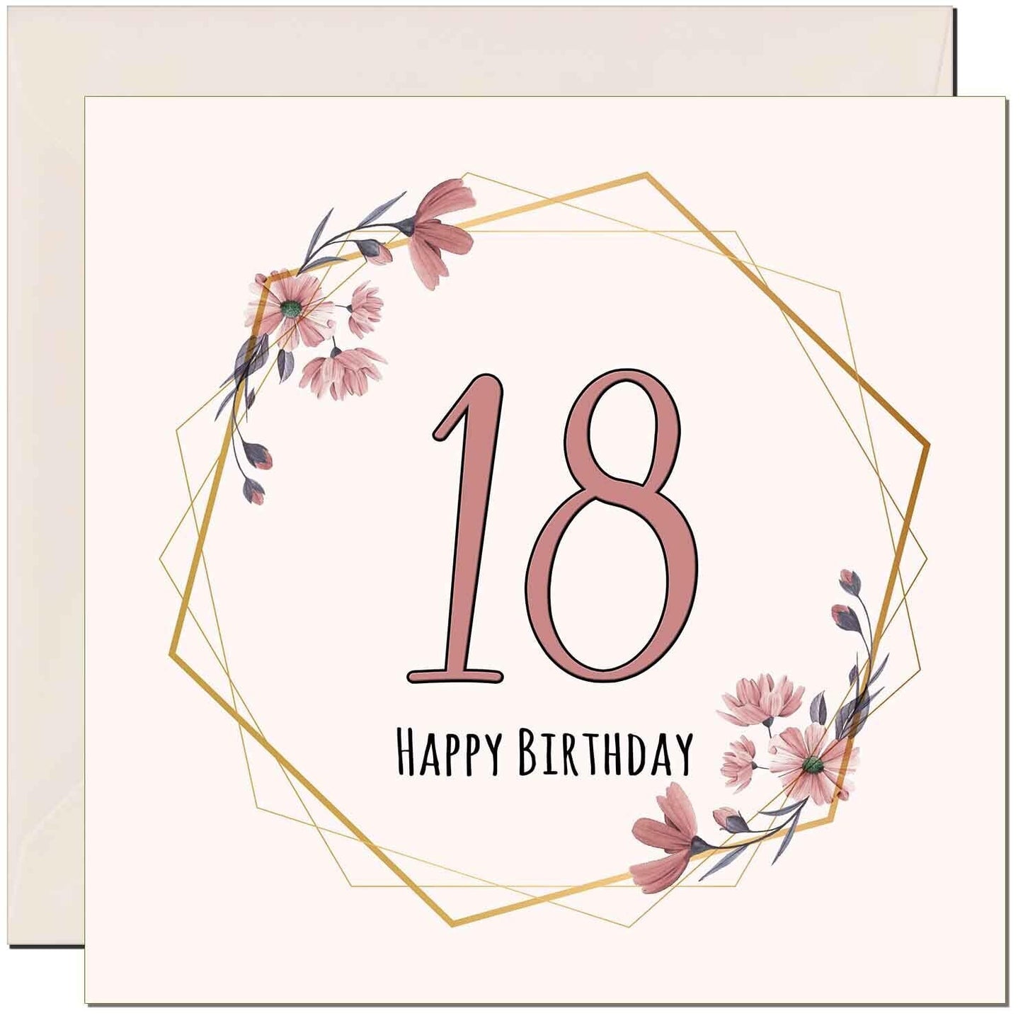 Floral Birthday Card for Women Elegant Beautiful