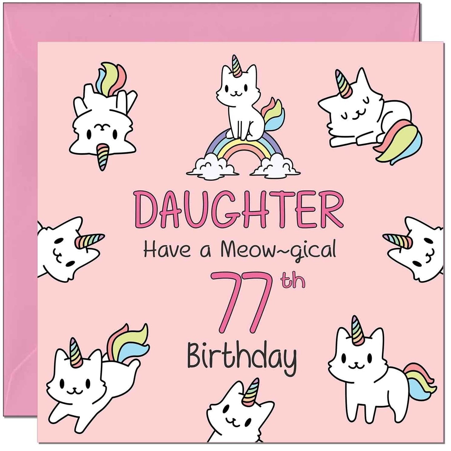 Daughter Birthday Card - Funny Cat Cute Daughters