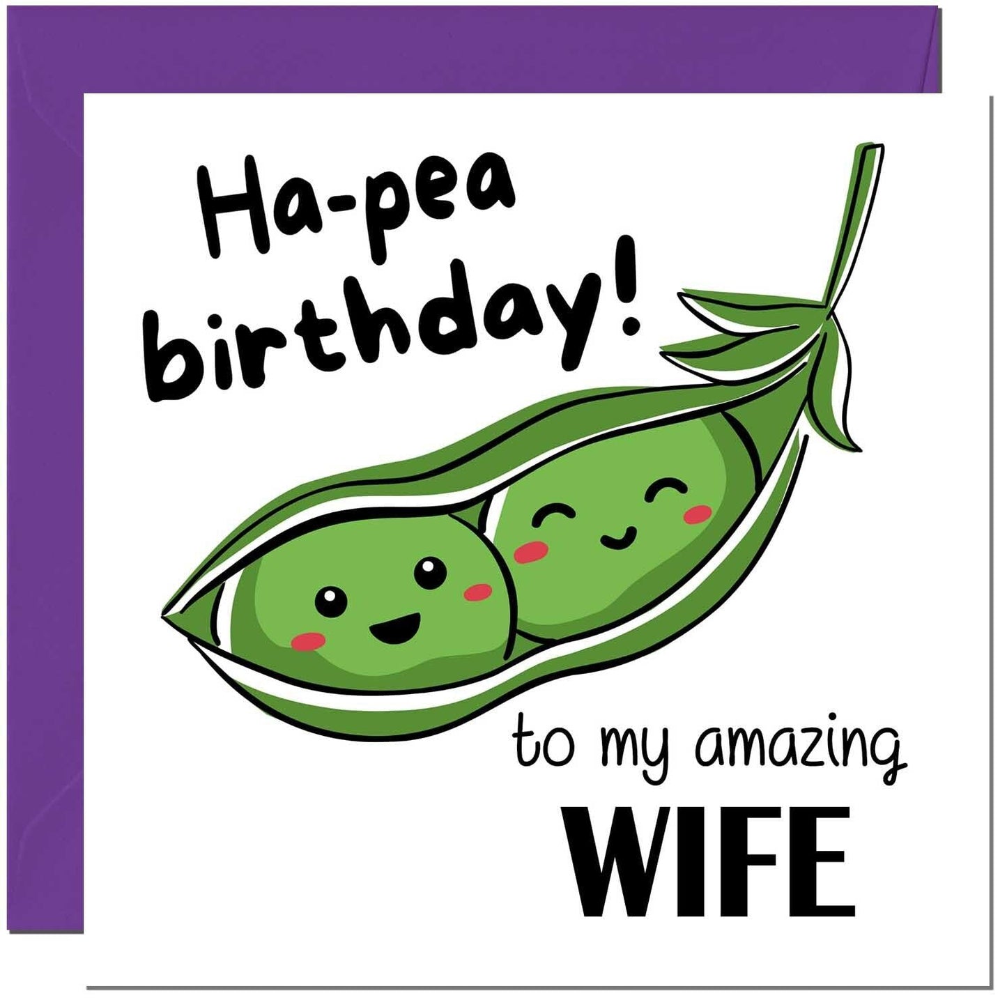 Birthday Card for Men Women Cute Pea Funny