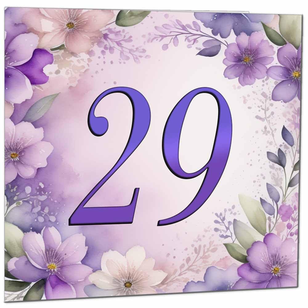 Birthday Card for Women - Purple Floral 80th Birthday Cards for year old woman Ladies Grandma Nan Aunt Mum Sister Mom Friend