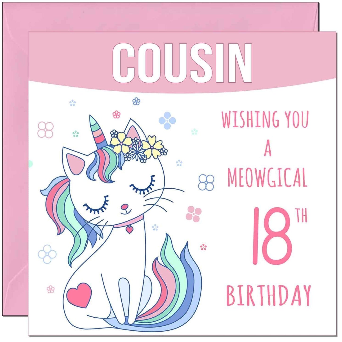 Cousin Birthday Card - Meowgical Funny Cat