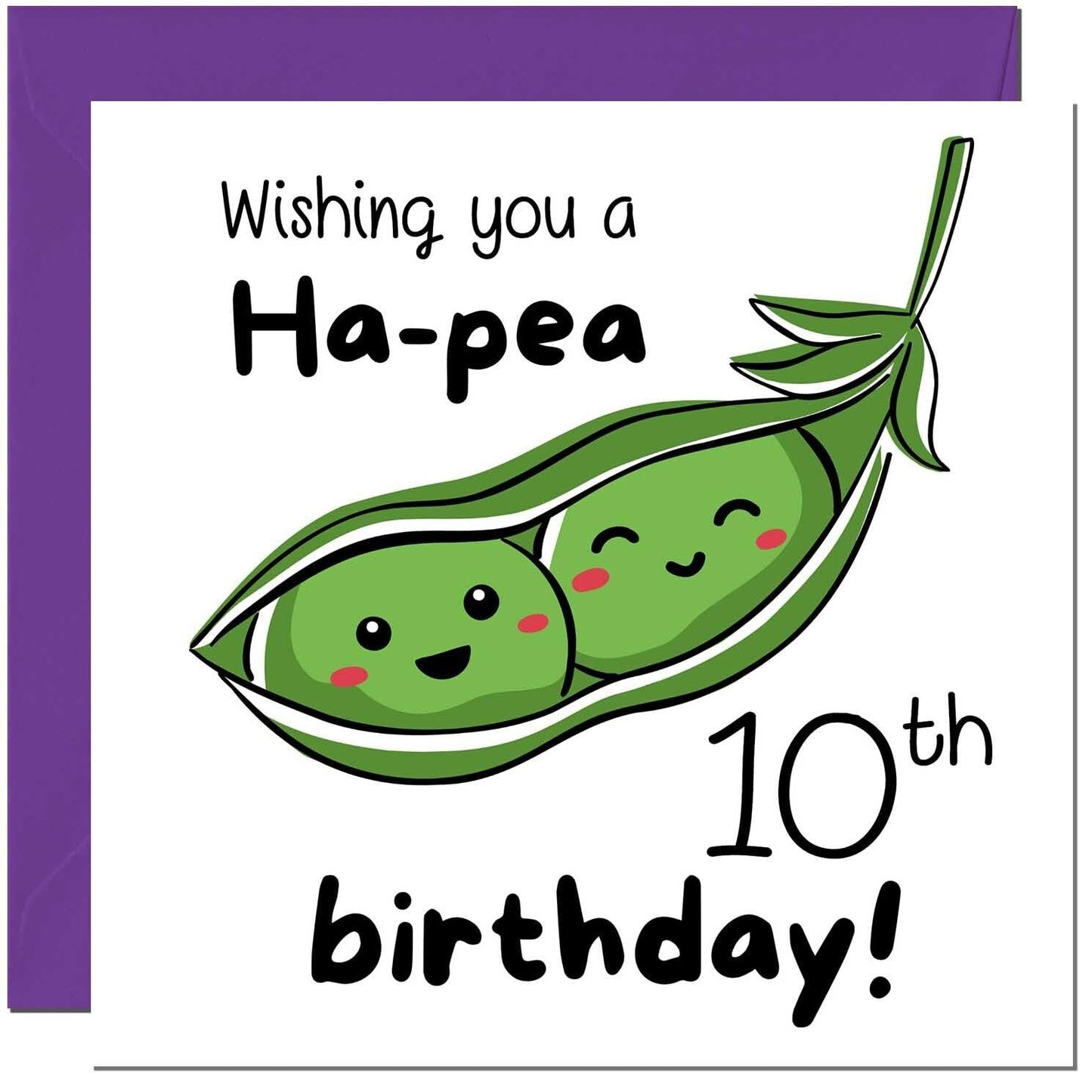 Birthday Card for Men Women Cute Pea Funny